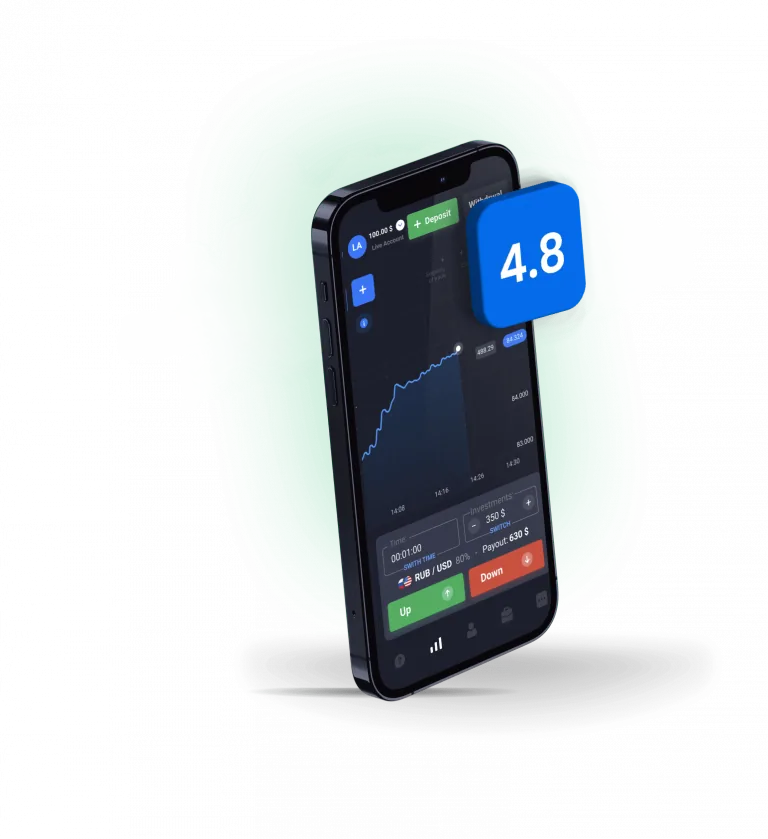 Quotex mobile trading app running on a smartphone